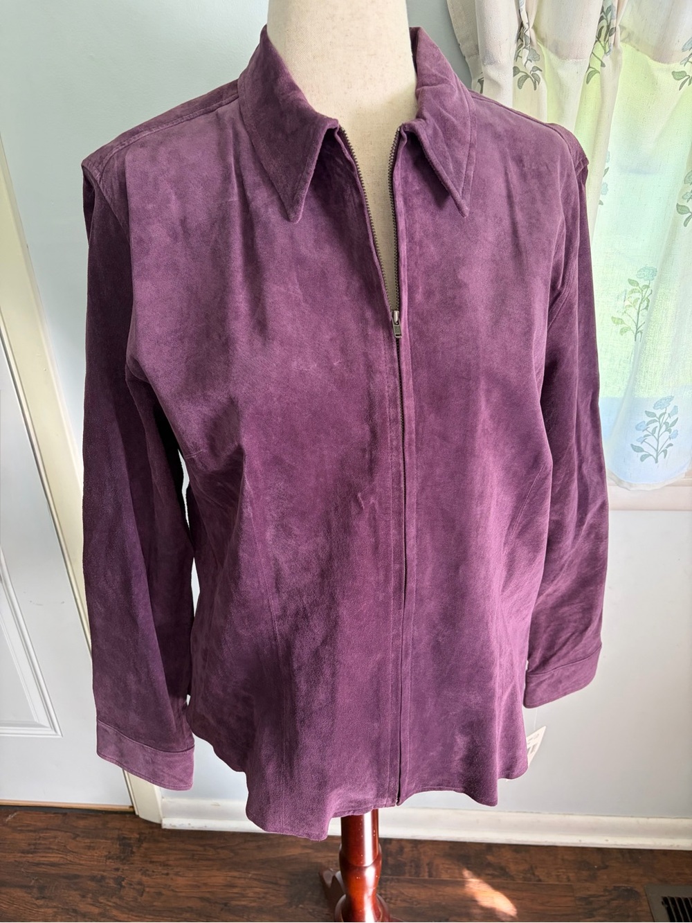 New Vintage Suede Leather Purple Jones Wear Lightweight Jacket